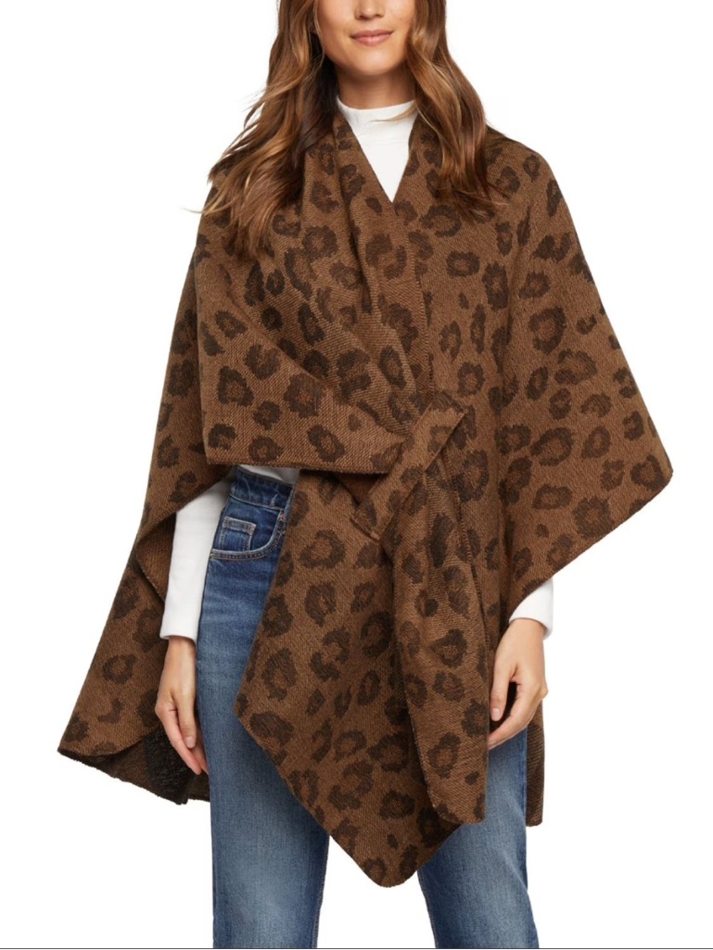 Woolrich Reversible Wrap in Brown Leopard and Dark brown one size fits all